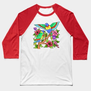 Exotic Parrot Couple Rainbow Lorikeets Baseball T-Shirt